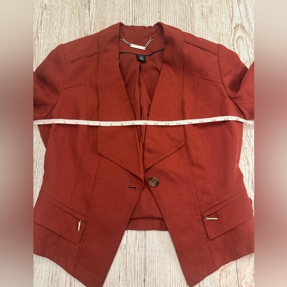 WHBM Blazer Dark Orange Red Jacket Coat 4 - Picture 10 of 16